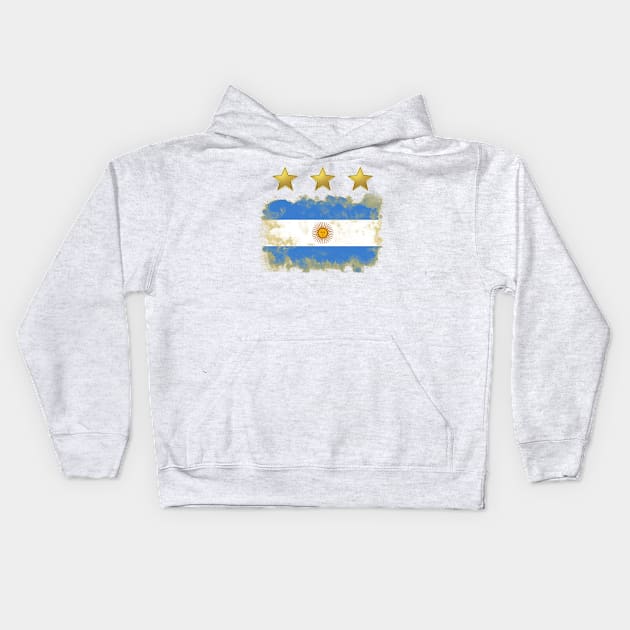 Argentina World Cup 1978 1986 2022 Kids Hoodie by ray jo